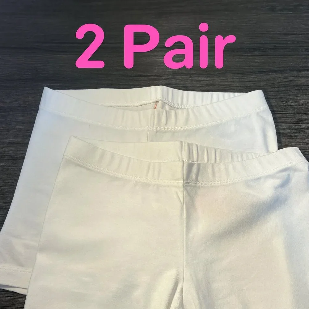NWT Cat & Jack White Girl's Pull-On Bike Shorts - 2 Pairs